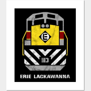 Vintage Erie Lackawanna Railroad Train Engine T-Shirt Posters and Art